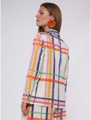 JACKET HANNAH CHECK WATERCOLOUR PRINT