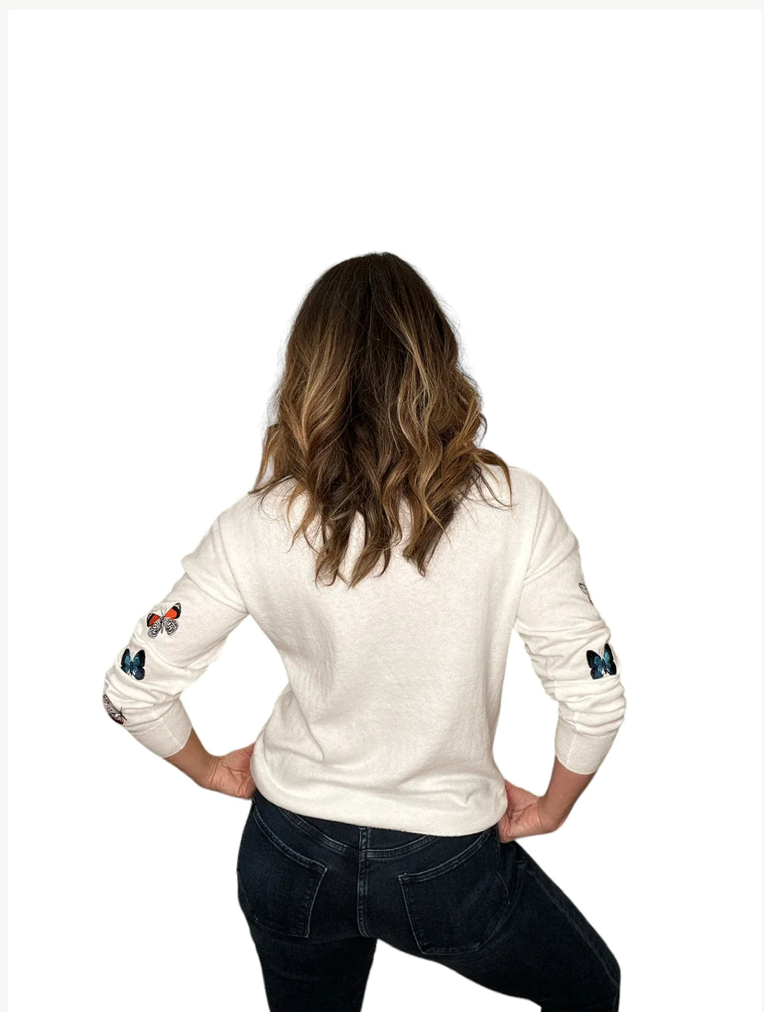 CREW BUTTERFLY SWEATER-WHITE