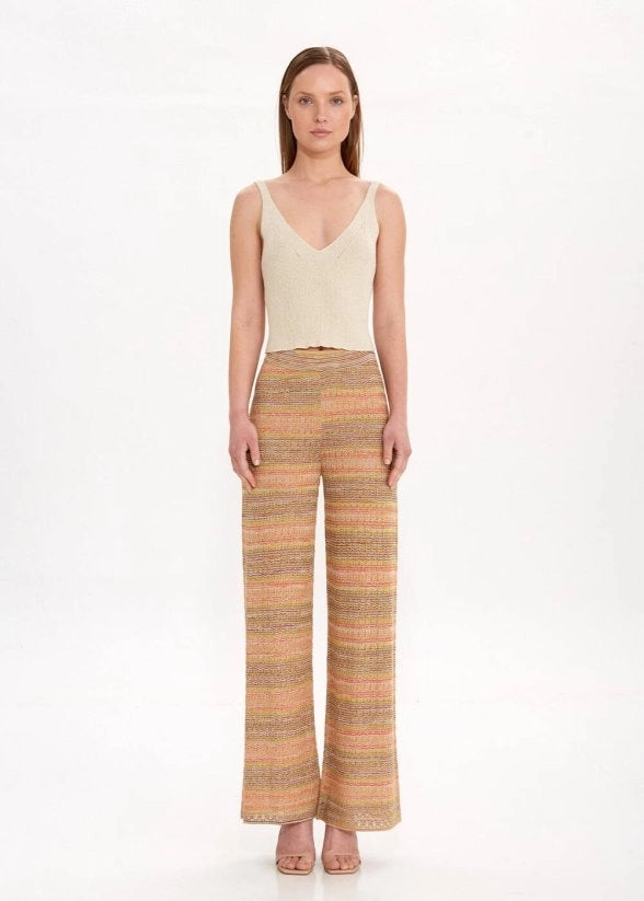 DEGRADE STRIPE BOHEMIAN KNIT PANTS