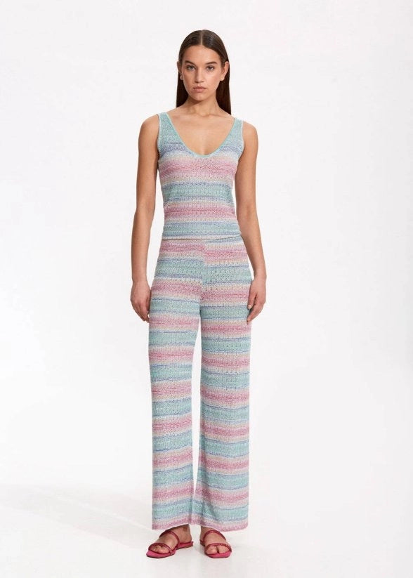 DEGRADE STRIPE EXOTIC KNIT PANTS