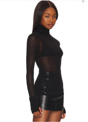 Mesh Cuffed Turtleneck