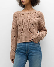 Pointelle-Knit Cotton Sweater