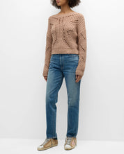 Pointelle-Knit Cotton Sweater