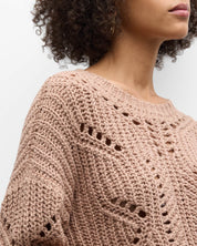 Pointelle-Knit Cotton Sweater