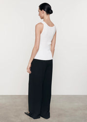 CASHMERE COTTON POINTELLE KNIT TANK