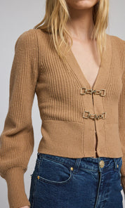 MONSE SADDLE BUCKLE CLOSURE CARDIGAN