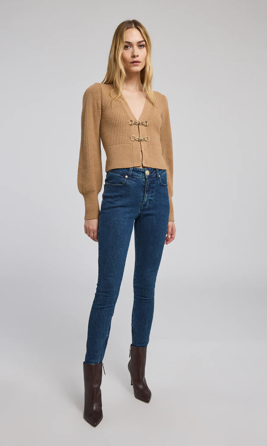 MONSE SADDLE BUCKLE CLOSURE CARDIGAN