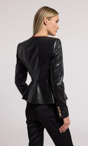 OPHELIA VEGAN LEATHER BLAZER