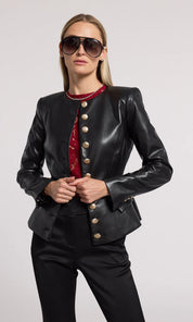 OPHELIA VEGAN LEATHER BLAZER