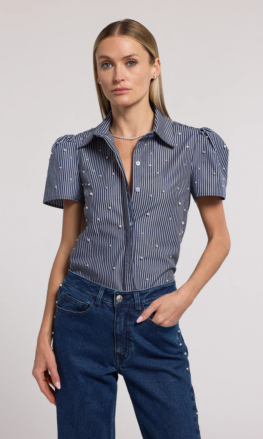 Murphy pearl embellished pinstripe