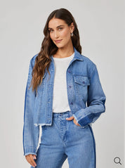 Billie Tacked Sleeve Denim Jacket - Vintage Laguna Wash