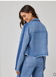 Billie Tacked Sleeve Denim Jacket - Vintage Laguna Wash