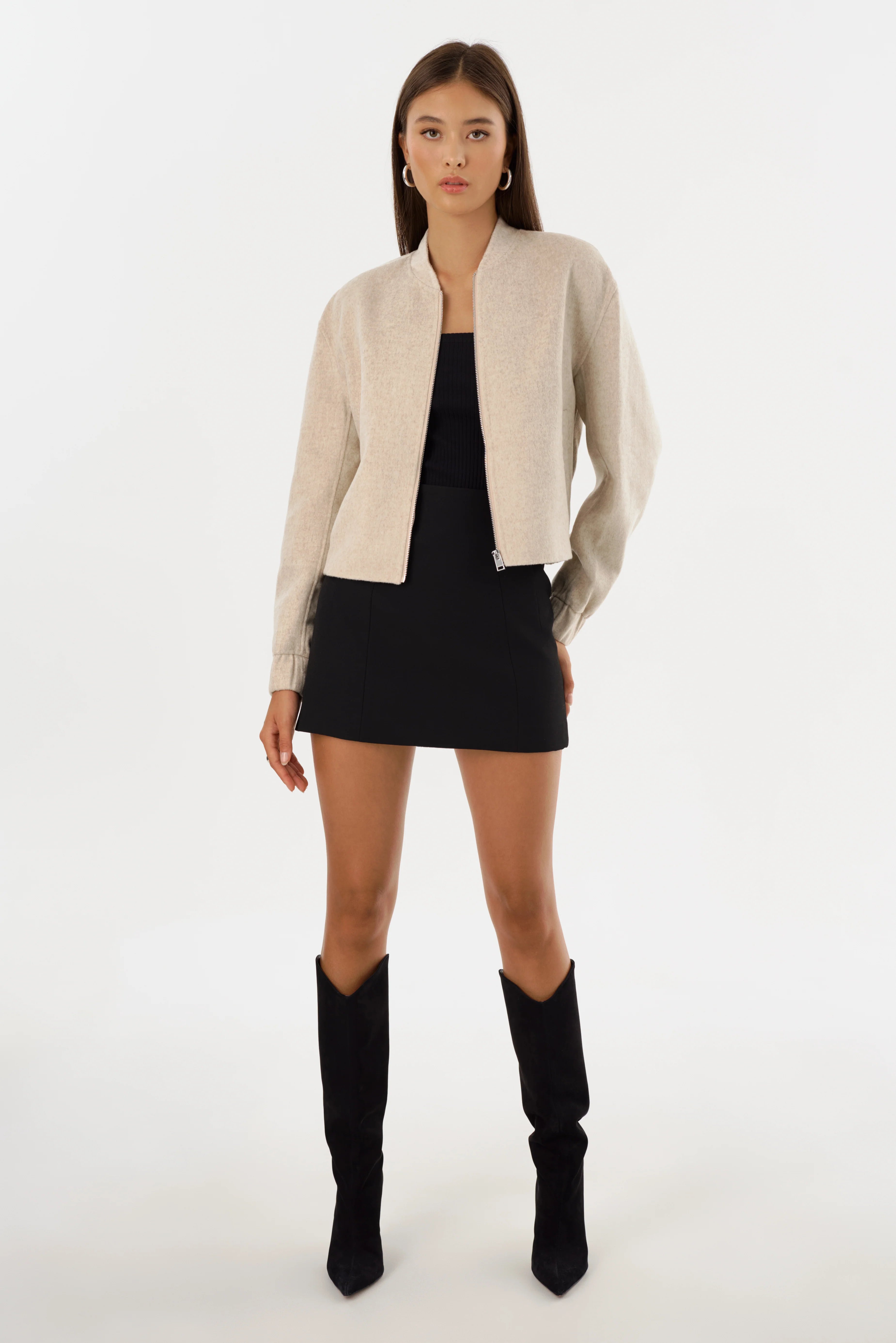 FAY | DOUBLE FACE WOOL BOMBER JACKET