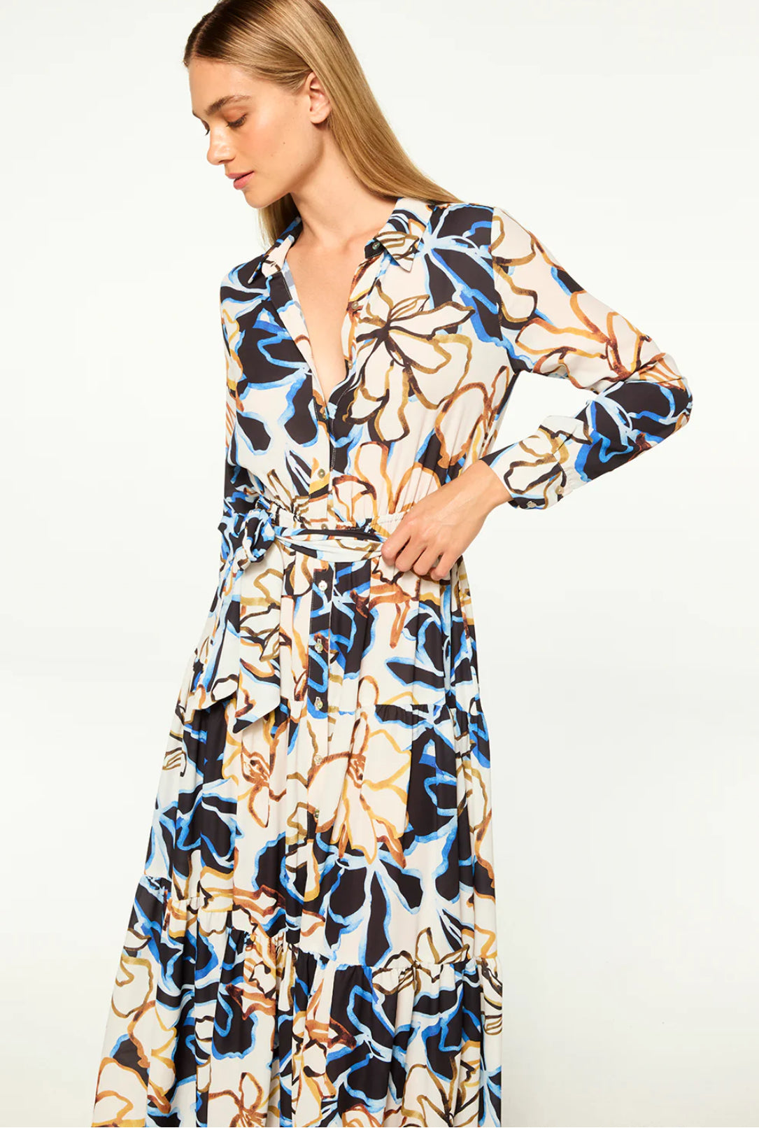 MISA ALBERTA DRESS | Bold Blooms Crepe