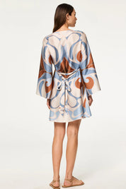 MISA TWIGGY DRESS | Swan Print Satin