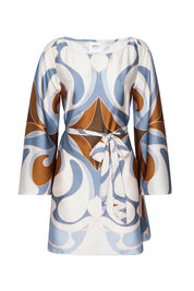 MISA TWIGGY DRESS | Swan Print Satin