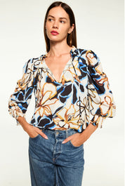 MISA SIENA TOP | Bold Blooms Crepe