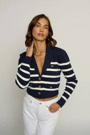 STRIPE KNIT BLAZER