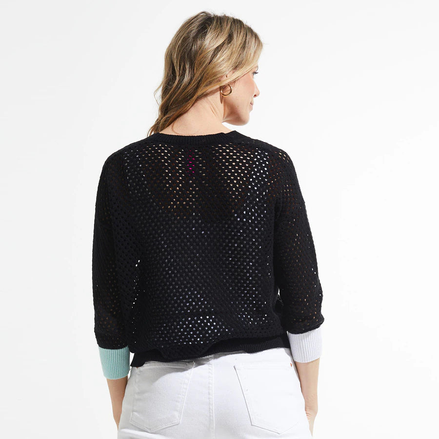 Zaket & Plover Holey Cardigan | Black