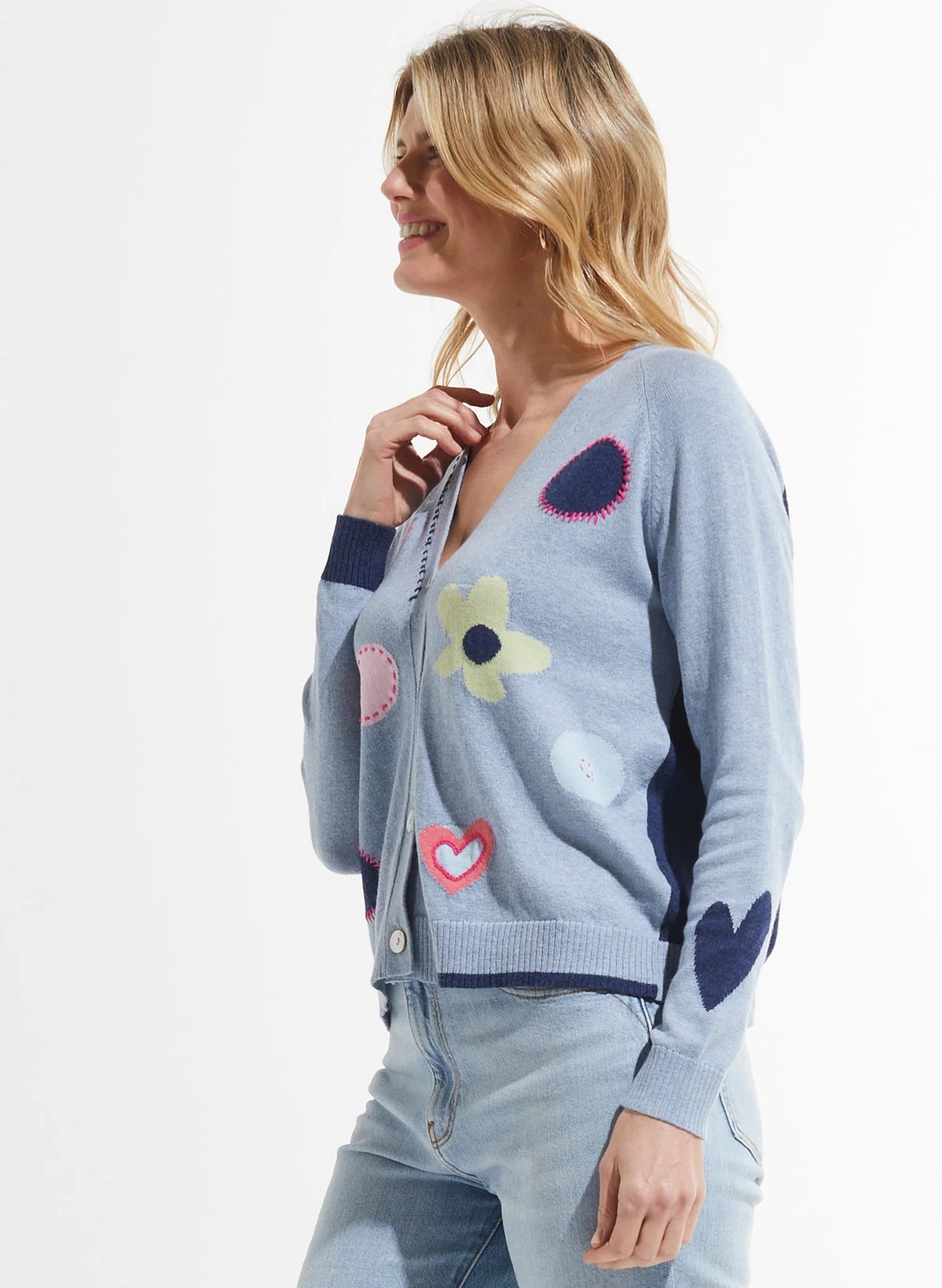 Flowers & Spots Cardi - Jean