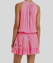 Ramy Brook Pink Smocked Eyelet Tilly Dress