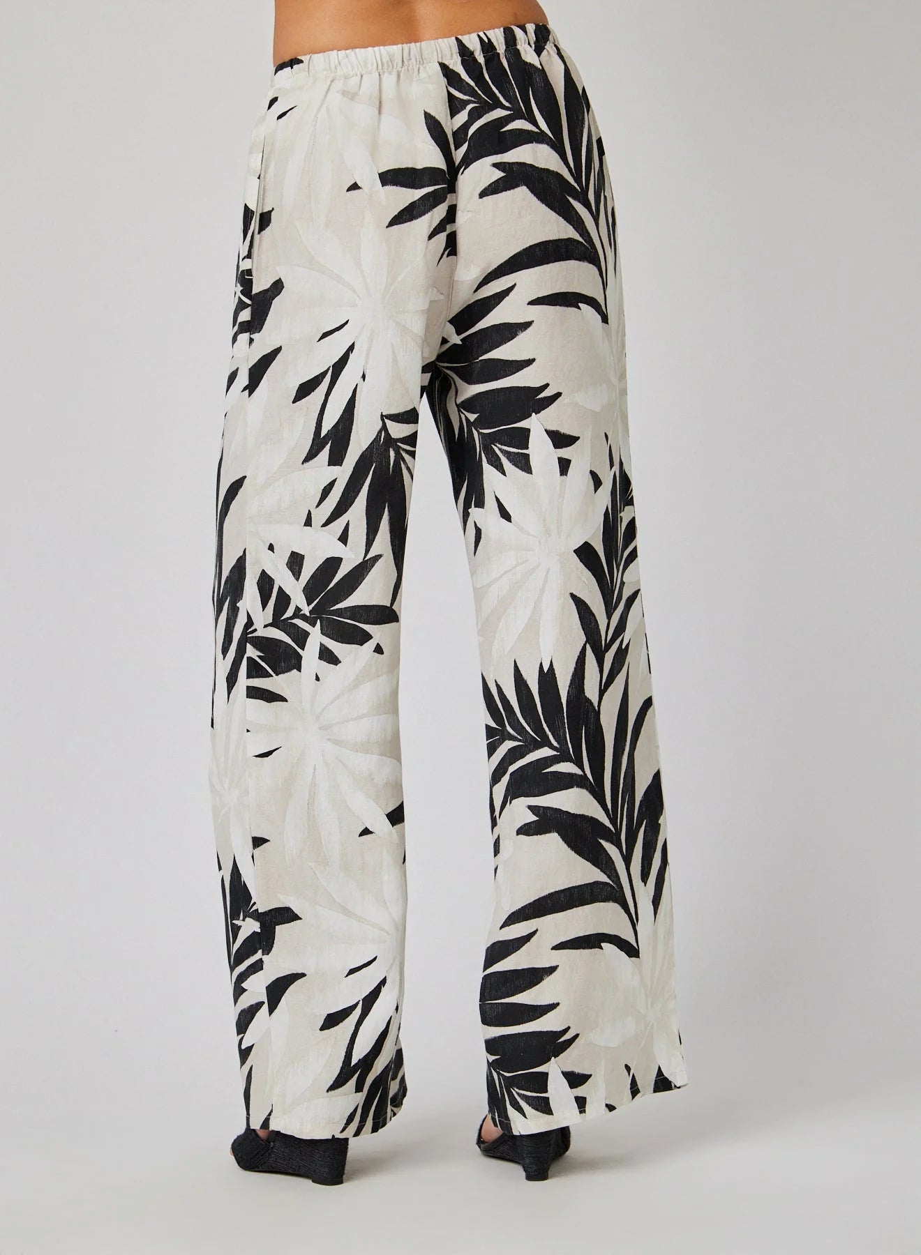 Wide Leg with Drawstring - Maui Palm Print